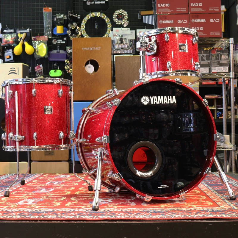 YAMAHA Oak Custom 3pc Drum Kit - Red Sparkle BD20，TT12，FT14の画像